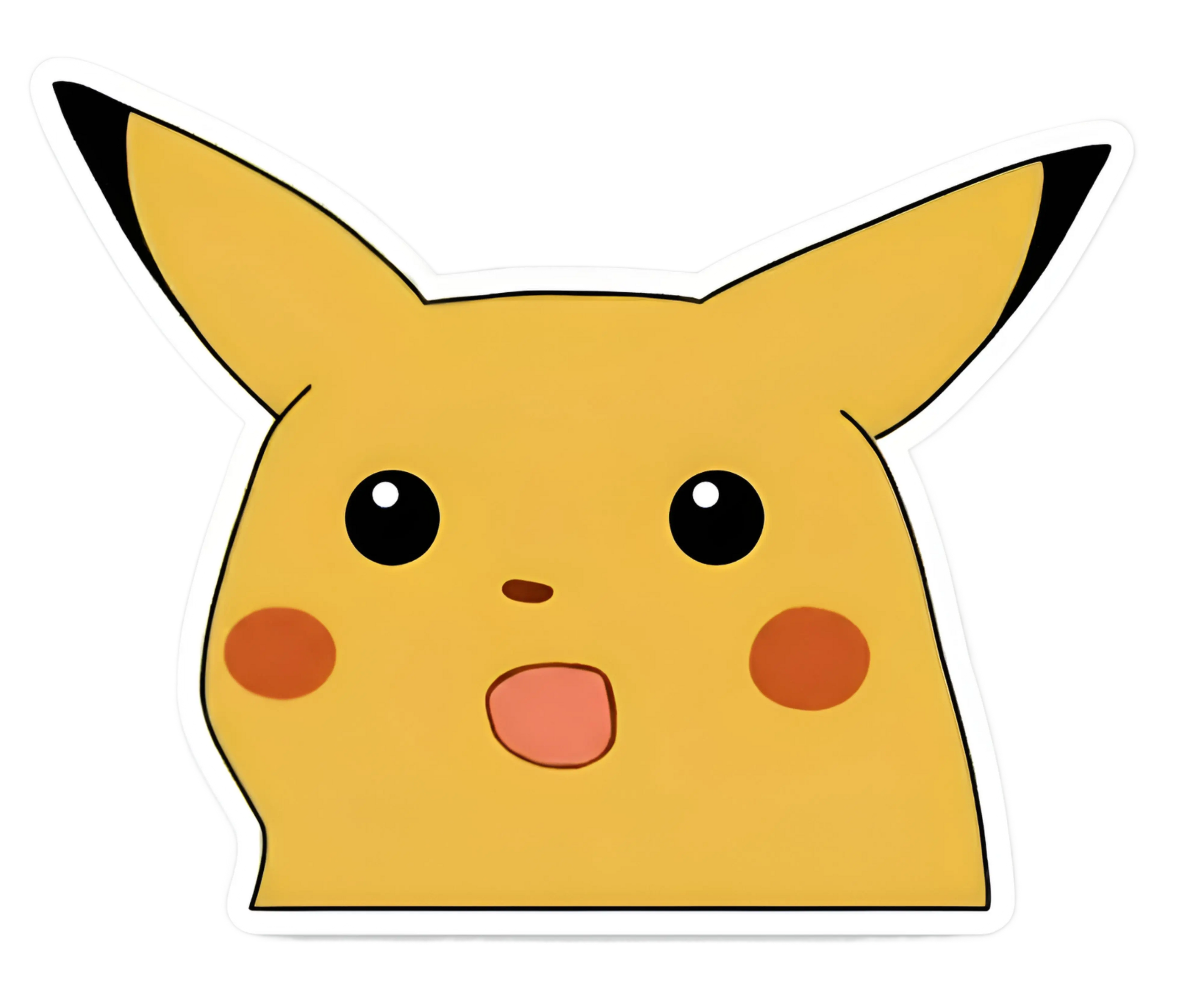 Surprised Pikachu Meme Window, Laptop, Water Bottle Decal Sticker