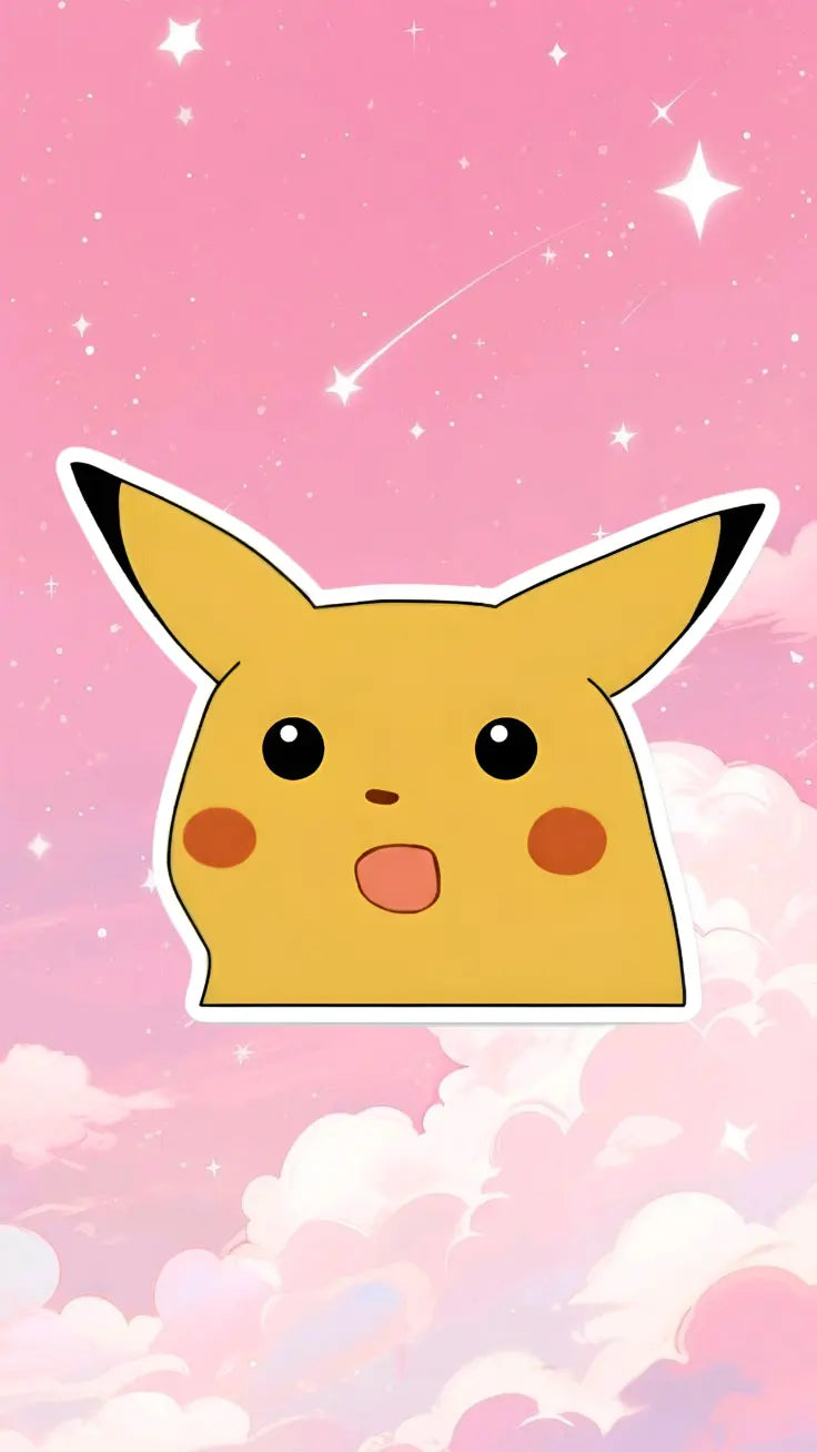 Surprised Pikachu Meme Window, Laptop, Water Bottle Decal Sticker