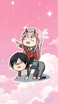 Zero Two Anime Sticker - Riding my Darling - Kawaii Pink Aesthetic Decal for Laptops, Journals, and Water Bottles, 02