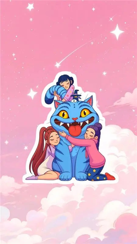 K-Pop Demon Hunter: Derpy Blue Cat Vinyl Sticker