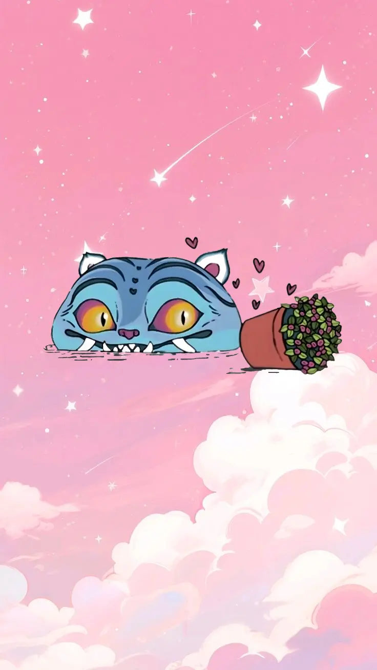 K-Pop Demon Hunter: Derpy Blue Cat Vinyl Sticker