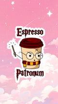 Espresso Patronum Wizard Coffee Vinyl Sticker - Funny Caffeine Decal
